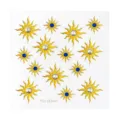 Sonne Gesicht Strass Aufkleber Festival Party Make-up Diamant Körper Schmuck glänzende Steine - Sonne Stil FG2-263041 (Silber & Blaue Strass)