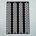 Henna tattoo stencil sheet with vintage floral and heart patterns for temporary art. - Retro Floral Style (S3516)