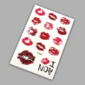 Wasserdichte Kusslippen temporäre Tattoosticker Bogen für Party und Urlaub Make-up. - Muster K025091