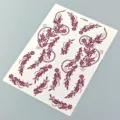 Brownish-red Henna temporary tattoo sticker floral vine Mehndi body art sticker sheet - Mehndi Pattern (J1-26005) / Brown