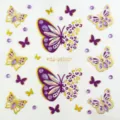 3D Schmetterling Gesicht Strass Steine Festival Make-up Aufkleber Lila Leoparden Aufkleber - Lila & Gold Schmetterling