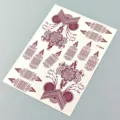 Maroon henna tattoo sticker Indian mehndi bridal wedding waterproof temporary sticker - Mehndi Pattern (J1-26006) / Brown