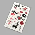 Rote Lippen Kuss temporäre Tattoo Aufkleber wasserdicht langlebig Herz Kirsche Party Kunst. - Muster K025092
