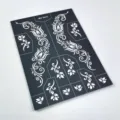 Henna hollow tattoo stencil sticker, Indian bride hand floral design temporary art template. - Floral Geometric Style (WS3-26015)