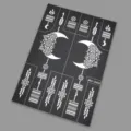 Henna tattoo stencil sticker white hollow floral moon pattern temporary body art supply - Henna Tattoo Stencil (WS3-26004)