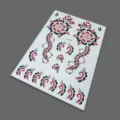 Henna temporäres Tattoo-Aufkleber-Blatt mit vintage schwarz-roten Blumen-Spitzen-Mustern. - J2-26003