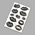 Schwarze Lippen Kuss Temporäre Tattoos Bogen Aufkleber Wasserdicht Party Dekoration - Muster K025094