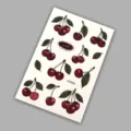 Waterproof cherry temporary tattoo sticker sheet for body art and fashion party decoration. - Pattern K025095