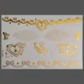 Pegatina de tatuaje temporal de cara de hoja de oro para fiesta de música brillante - Estilo Lazo de Corazón (KF2-26054)