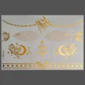 Adhesivo de tatuaje temporal de cara de cielo estrellado de hoja de oro fiesta - Estilo Luna Estrella Mariposa (KF2-26055)