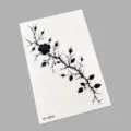 Schwarze Dornen Rose temporäres Tattoo Aufkleber wasserdicht langlebig Körperkunst Bogen - K0-26016 (Rosenreben)