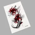 Wasserdichte rote Spinnenlilie temporäre Tattoo Aufkleber für Arm Körperkunst Design - K0-26020 (Rote Spinnenlilie)