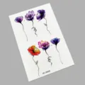 Aquarell Blumen temporäre Tattoos Aufkleber, bunte florale Körperkunst Design für Frauen. - K0-26028 (Aquarell Blumen)