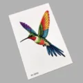 Bunt Kolibri Tattoo Aufkleber, lebendiges wasserdichtes Körpermotiv für die Haut. - K0-26030 (Kolibri)