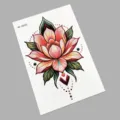 Bunte blumige temporäre Tattoos Aufkleber Lotus Blume wasserdichte Körperkunst für Frauen Haut - K0-26032 (Bestickter Lotus)