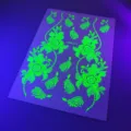 Leuchtende fluoreszierende Henna temporäre Tattoo-Aufkleber für Musikfestival Body-Art. - J124~011 Fluoreszierend Grün