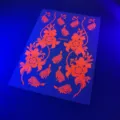 Leuchtende fluoreszierende Henna temporäre Tattoo Aufkleber, Neon Musikfestival Arm Aufkleber. - J124~011 Fluoreszierend Orange