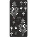 Henna tattoo stencil sheet S2959, black and white lace floral moon hollow template design. - S2959