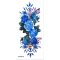 Blaues Rosen Tattoo Aufkleber wasserdicht langlebig Blumen Schmetterling Arm Body Art Motiv. - Blau Rose (K425034)