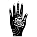 Henna tattoo stencil with rose flower hollow design for body art and festive party use sku - Left Hand Style (S13005L)