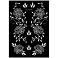 Black white floral peony henna tattoo stencil template for body art painting DIY design sku. - S3506 Floral Vine