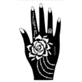 Henna tattoo stencil rose flower hollow painting template for party body art diy tool S13005R - Right Hand Style (S13005R)
