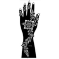 Tijdelijke henna tattoo sticker zwart bloem hand ontwerp lichaam art waterdicht mooi - Linkerhand Stijl (S8037L)