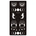 Reusable henna tattoo stencil sheet with moon star and lotus designs for body art. - Sun Moon Stars Magic Style (S21009)