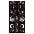 Reusable henna tattoo stencil sheet with moon star and leaf hollow designs for body art. - Moon Phase Plant Leaves Style (S21010)
