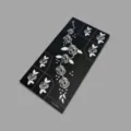 Black rose tattoo sticker template sheet with detailed floral patterns for body art design. - WS2-25008 Rose Vine