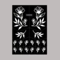 Henna tattoo sticker stencil black white floral vine template body art waterproof design - Henna Floral Template (WS6006)