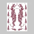 Rote braune Henna temporaere Tattoo Aufkleber Spitze Blumen wasserdichte Koerperkunst - Spitzen-Blumen-Stil (J124-074)