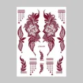 Rotbraune Henna Temporäre Tattoo Aufkleber Rose Spitze Design Hand Körper Kunst Bogen - Rosen-Spitzen-Stil (J124-075)