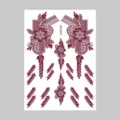 Rotes braunes Henna temporäres Tattoo Aufkleber Spitze Blumen Hand Körperkunst Variante - Blumen-Blatt-Stil (J124-076)