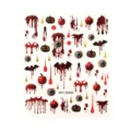 Autocollants d'ongles Halloween œil sanglant citrouille chauve-souris style sombre feuille - DP1-26040