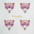 Schmetterling Gesicht Strass Aufkleber Glitzer Kristall Steine Party Festival Schmuck - Rosa Schmetterling (FPG-253013)