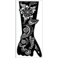 Henna tattoo stencil template sticker for bridal hand painting retro floral vine design. - S909R