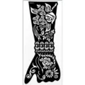 Long henna hand tattoo stencil rose mehndi template hollow sticker for bridal body art S907L - Left Hand Stencil (S907L)