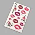Waterproof red lips kiss temporary tattoo stickers for party and romantic events style. - Pattern K025096