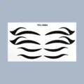 Black glitter eyeliner stickers face body temporary tattoos for music festival party. - Black Glitter Style (FE3-25004)