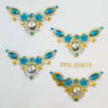 Gesicht Strass Stein Aufkleber für Festival party, blaue Kristall Gesichts Schmuck. - Blaues Blumen (FPG-253015)