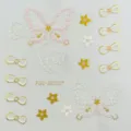 Pearl Butterfly Face Stickers Rhinestone Bow Makeup Decals Variant Pink Color Set - Pearl Butterfly & Bow
