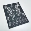 Pochoir de tatouage au henné avec des motifs de fleurs et de vignes pour art corporel. - Style Géométrique Floral (WS3-26020)
