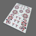 Henna temporärer Tattoo Bogen mit vintage schwarz roten Blumen Mustern für Party Dekoration. - J2-26007