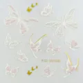 Pearl butterfly face gems sticker, white hollow rhinestone makeup decals for festival party. - White Hollow Butterfly & Pearl