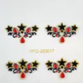 Gesicht Strass Aufkleber Festival EDM Kristall Edelsteine Körperschmuck glänzende Sterne. - Roter Stern Tropfen (FPG-253017)