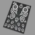 Henna tattoo stencil sticker sheet with floral vine patterns for hand and body art decor - Henna Tattoo Stencil (WS3-26010)