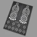 Henna tattoo stencil sticker sheet with floral vine design for hand body art painting. - Henna Tattoo Stencil (WS3-26011)