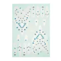 Weißes Henna Spitzen Tattoo Aufkleber mit blauen Strasssteinen für den Körper Detail. - JG088-Z + Strass