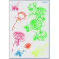 Fluoreszierender Rosen temporärer Tattoo Aufkleber Bogen wasserdicht für Musik Festival Party - Rosen-Stil (K025061)